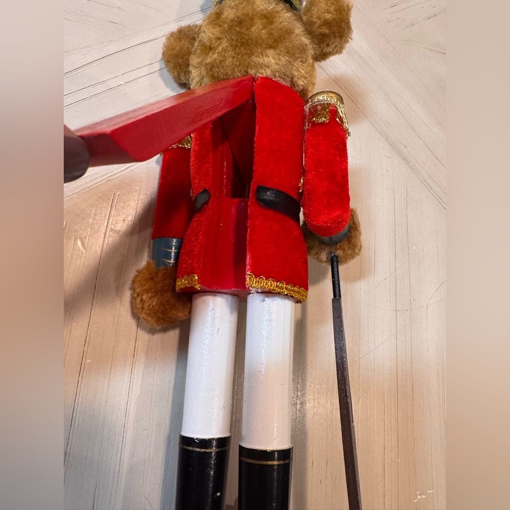 Martha Stewart Holiday 2013 Teddy Bear Nutcracker 14” Wooden Christmas Figurine - Picture 6 of 13